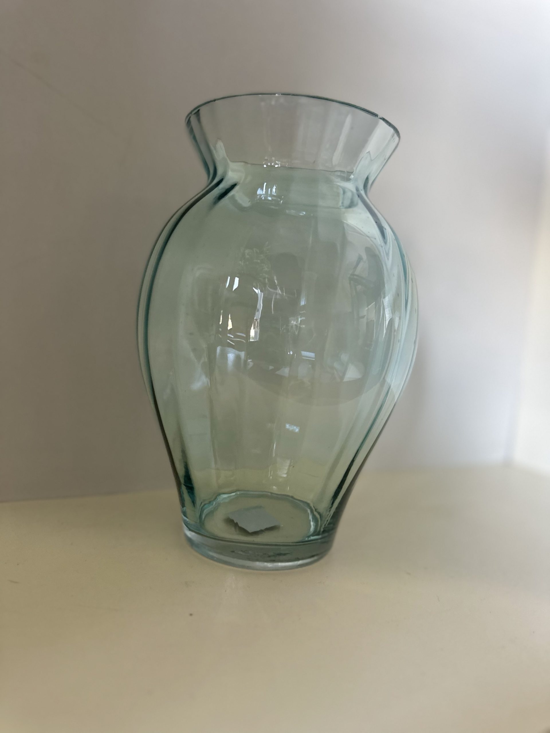 Amica Designs mouth blown glass vase - light blue ribbed - Image 5