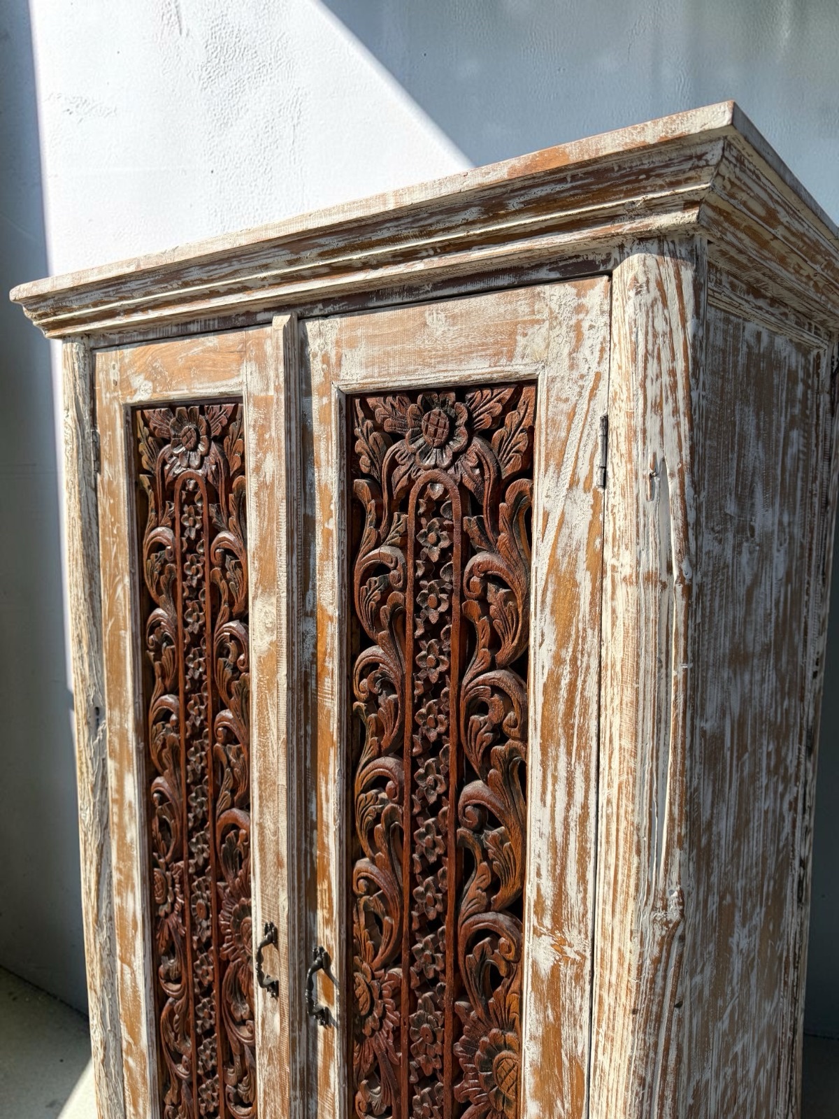Sotran Dekorativ Hand Carved Solid Wood Armoire - Image 6