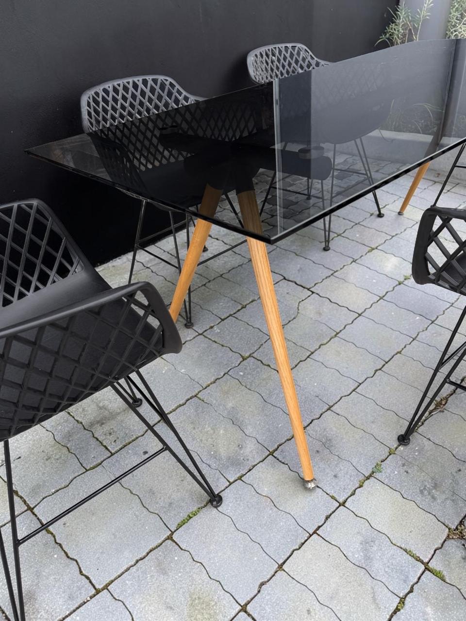 @home Black glass table - Image 2