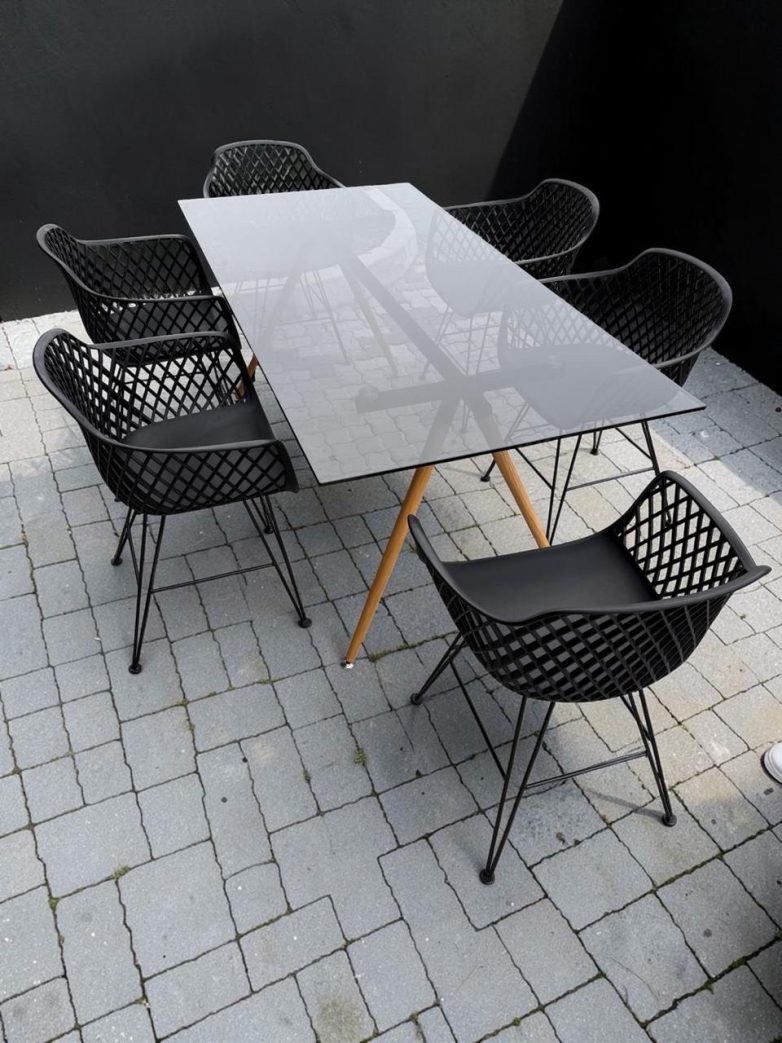 @home Black glass table