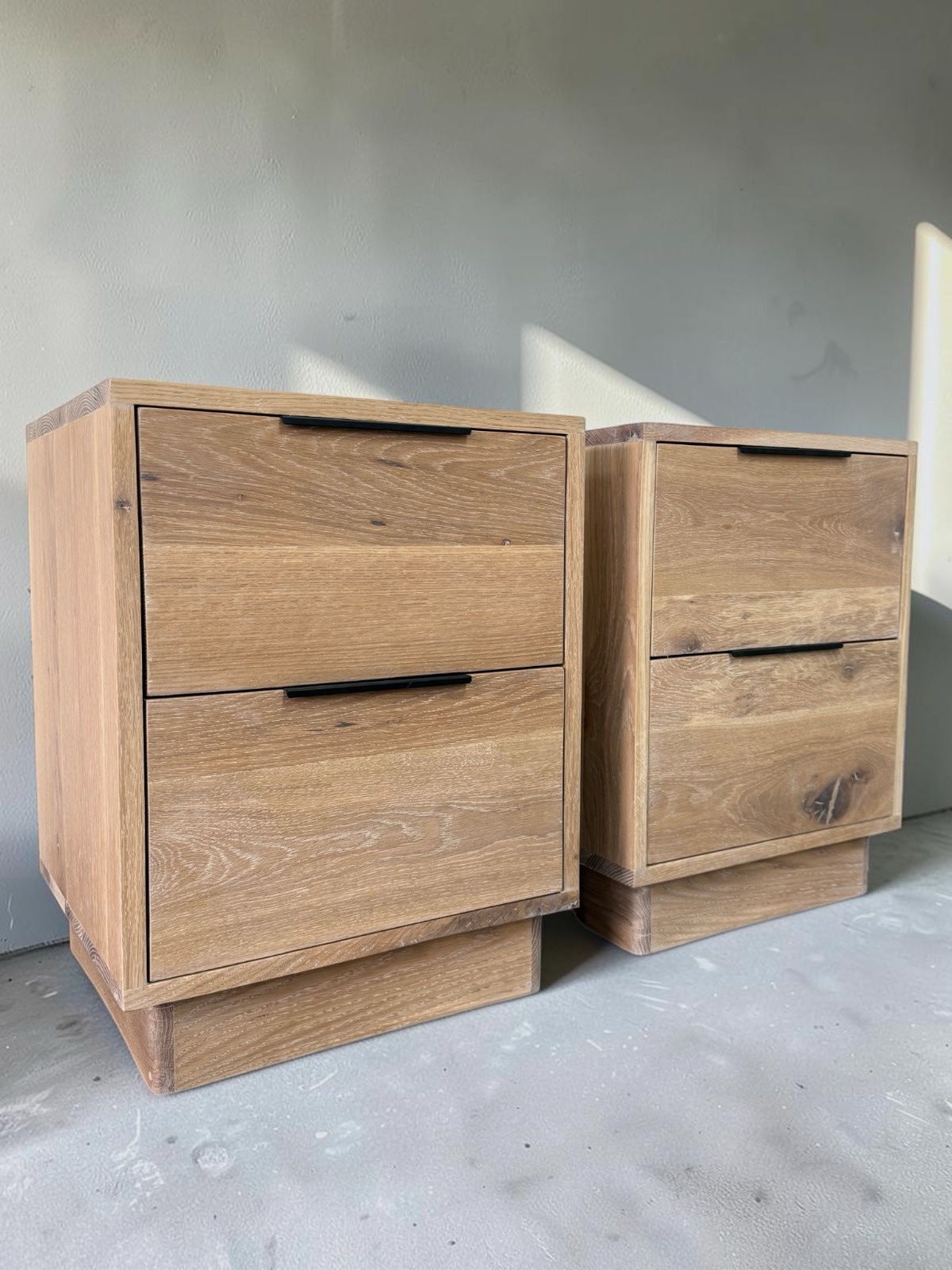 Solid Oak bedside tables large