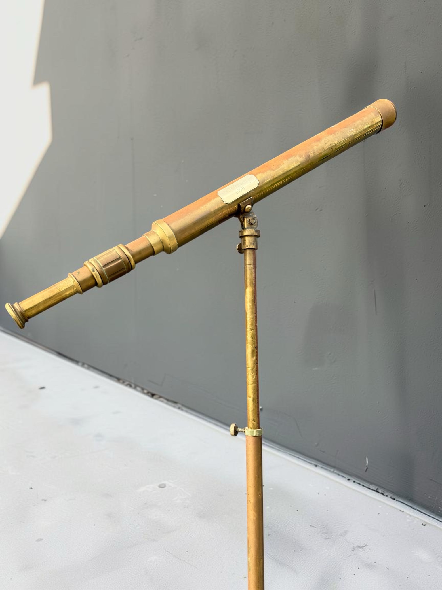 Antique Brass Telescope on Stand Cape to Cairo 1999 - Image 7