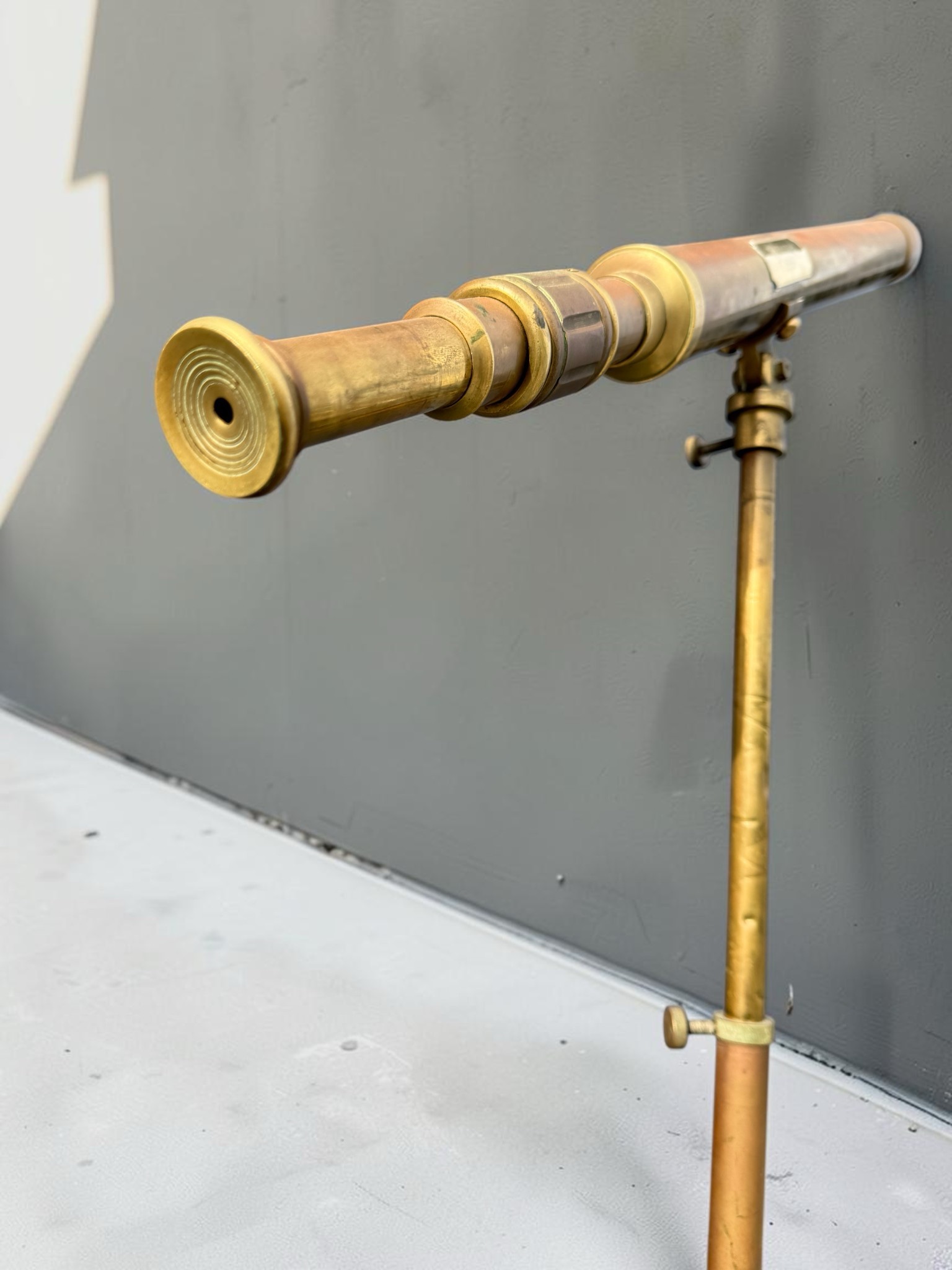 Antique Brass Telescope on Stand Cape to Cairo 1999 - Image 2