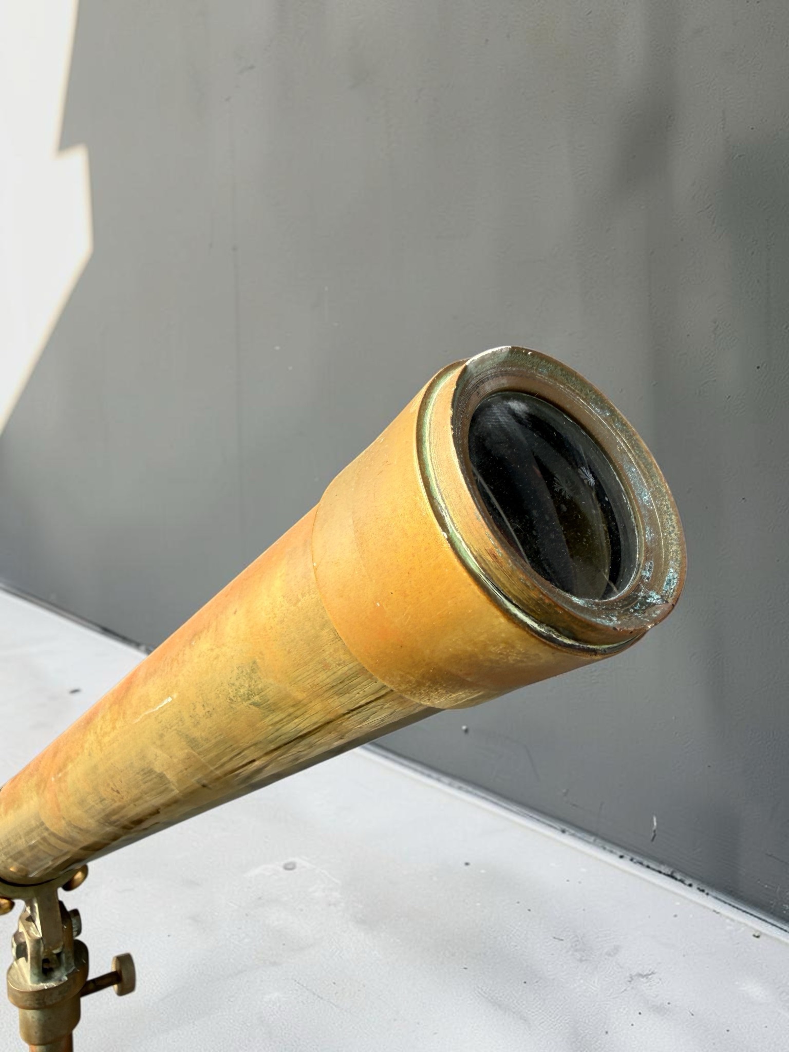 Antique Brass Telescope on Stand Cape to Cairo 1999 - Image 5